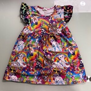 Lisa Frank Inspired Girls Swing Dress - Size: 3T